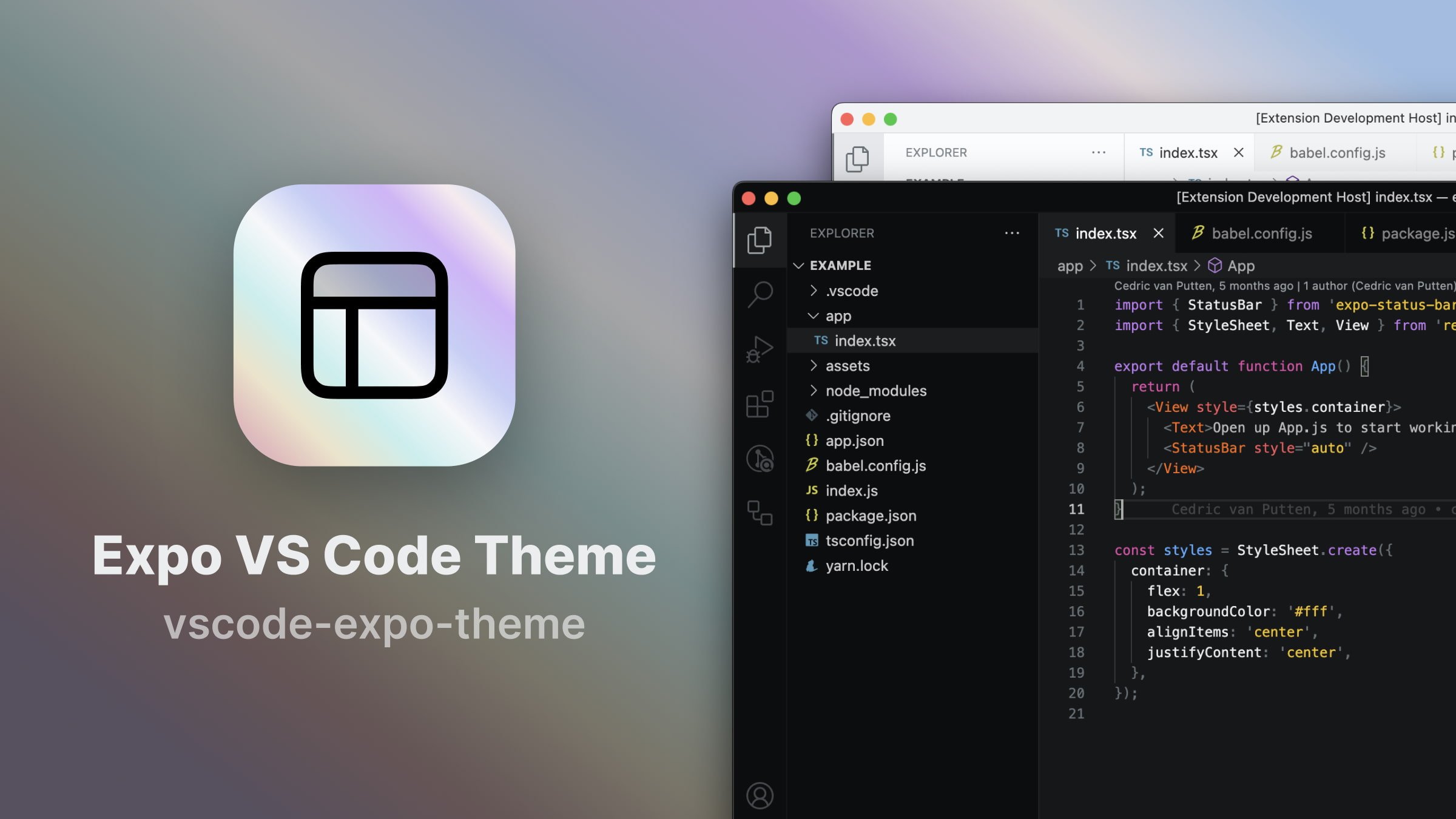 Expo VS Code theme